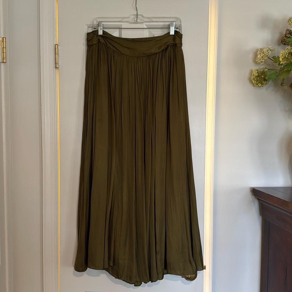 J. Crew Point Sur Olive Green Maxi Skirt